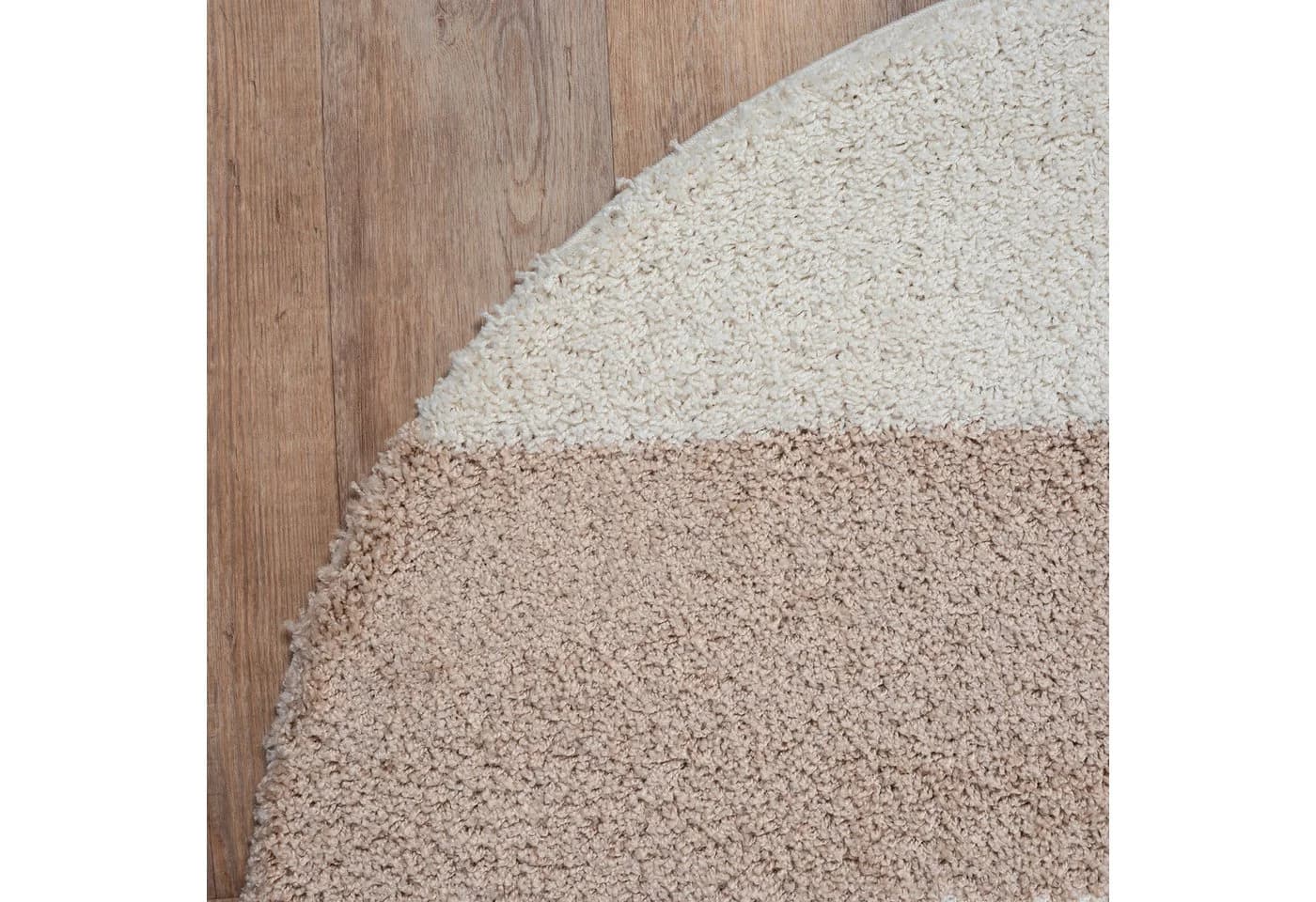 Sanat Hochflor-Teppich Milano Rund Beige - Bild 5