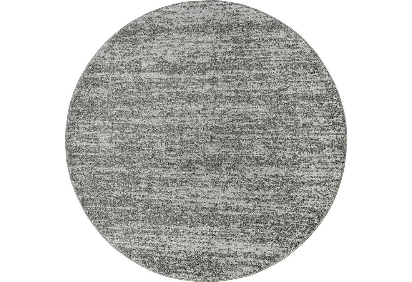 Teppich SANAT Oslo Grau Rund Kurzflor Fußbodenheizung