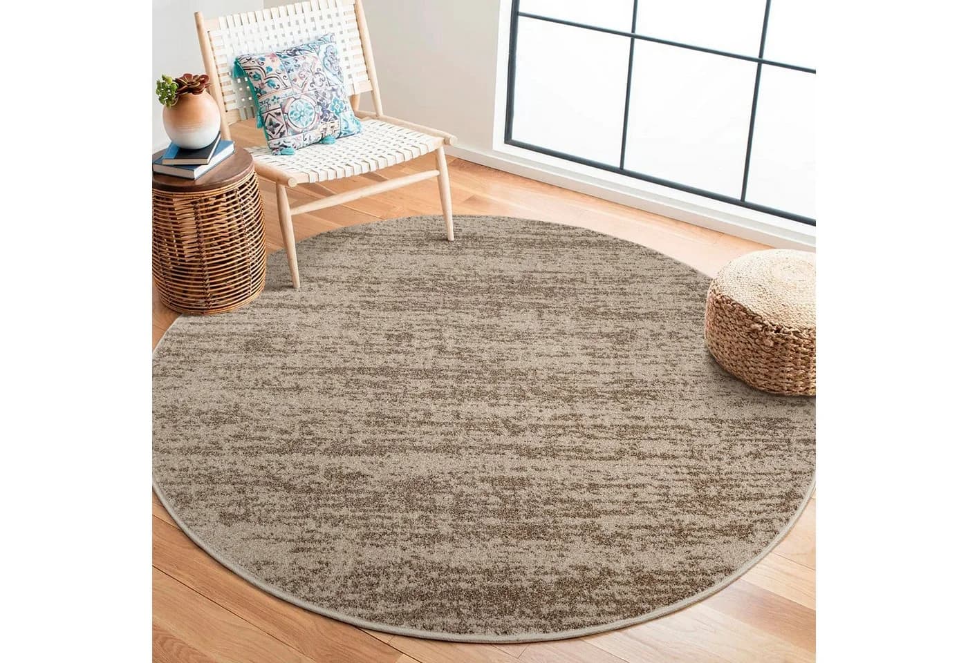 Teppich SANAT Oslo Beige Rund 150cm Retro Kurzflor - Bild 2