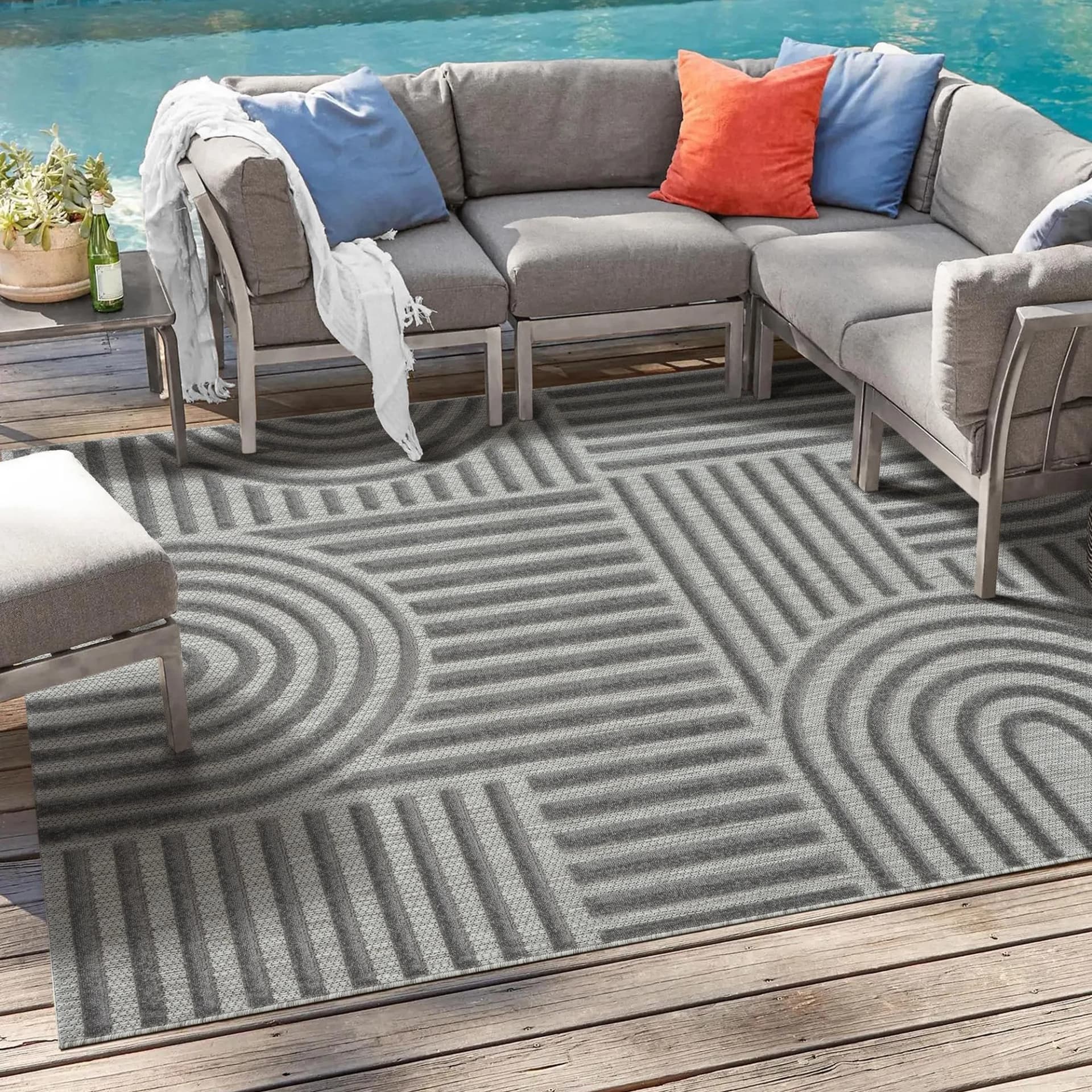 SANAT Berlin Teppich Grau In- und Outdoor