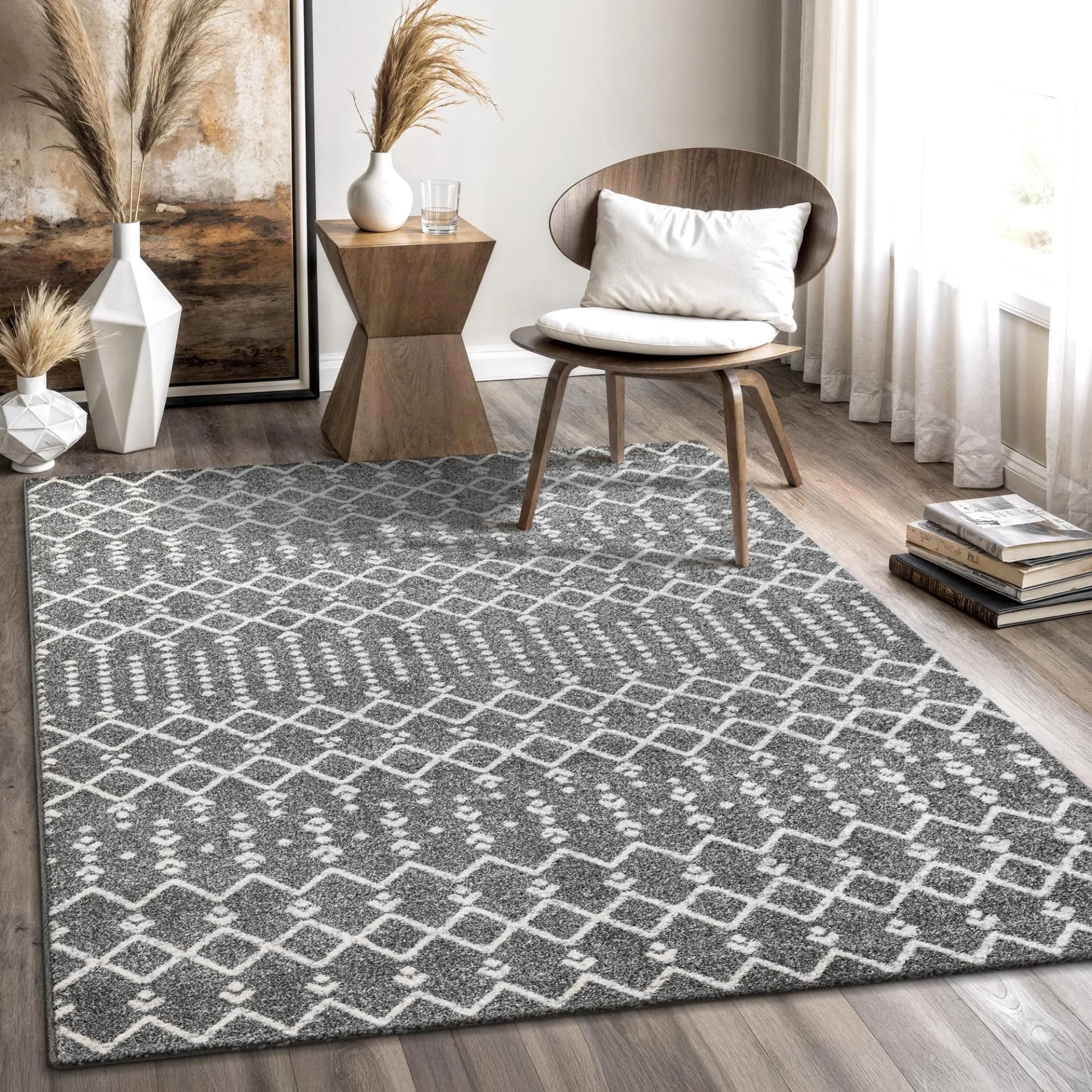 Sanat Boho 8203 Teppich Dunkelgrau