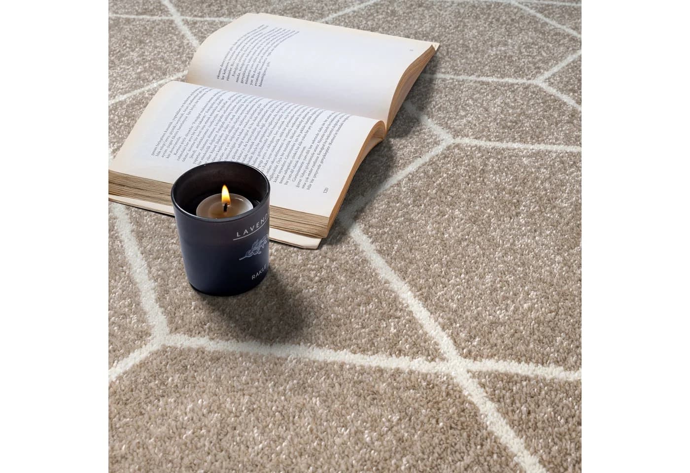 Teppich SANAT "Trellis" Beige Kurzflor Skandi Boho - Bild 4