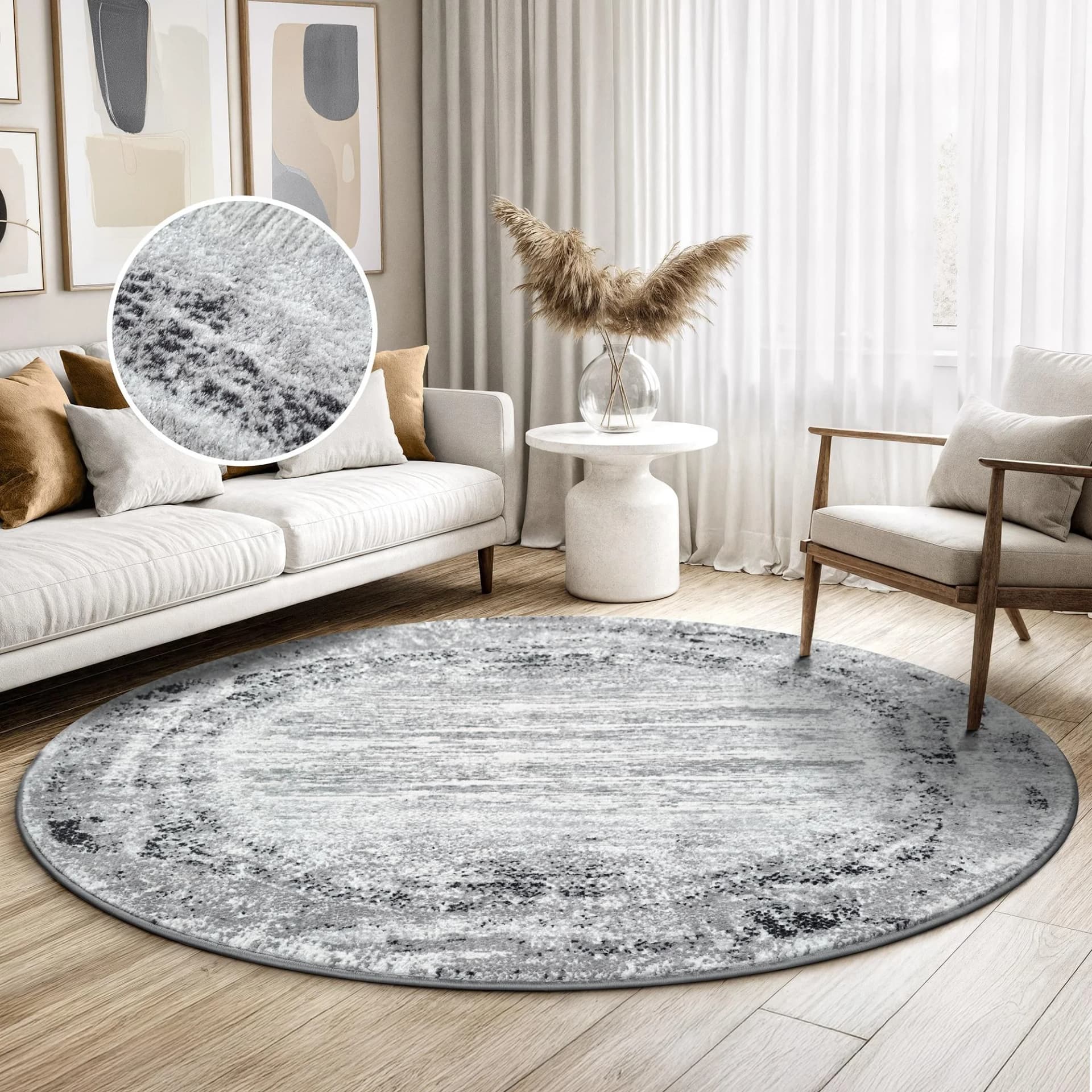 SANAT Harmony 3215 Rundteppich hellgrau 150cm