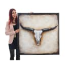 Wandbild Stier, 100% handgemaltes Ölgemälde, 100x100 cm Bild 1