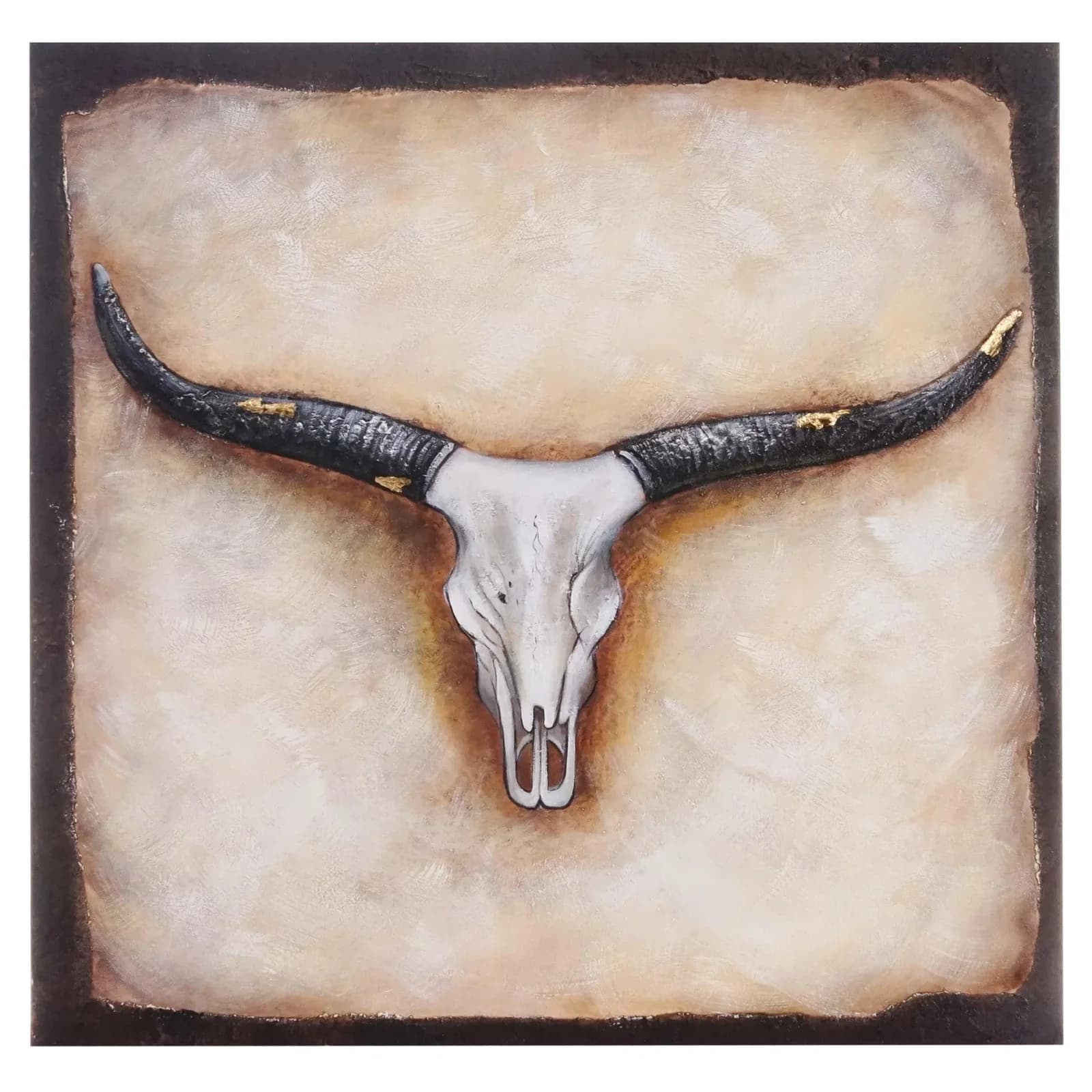 Wandbild Stier, 100% handgemaltes Ölgemälde, 100x100 cm - Bild 2