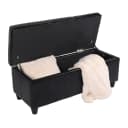 MCW Aufbewahrungs-Truhe Sitzbank Arezzo Schwarz Leder + Kunstleder Bild 1