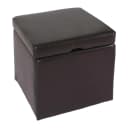 MCW Hocker Sitzwürfel mit Deckel Braun Leder Kunstleder Bild 2