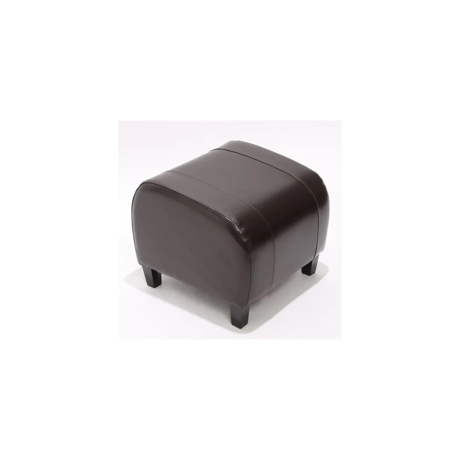 MCW Hocker Sitzwürfel Aversa Leder Kunstleder Braun