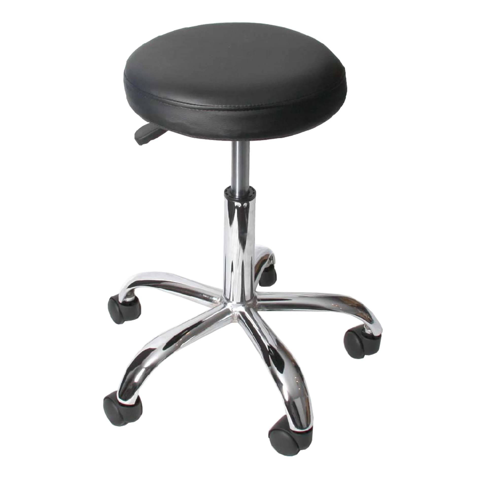 MCW Arbeitshocker MCW-E47 Schwarz mit Rollen Kunstleder - Bild 2