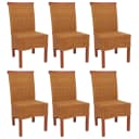MCW 6er-Set Esszimmerstuhl Var Korbgeflecht Braun ohne Sitzkissen Bild 2