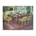 MCW 6er-Set Esszimmerstuhl Retro 50er Jahre Design Hellgrün Textil Bild 1