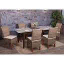 Esszimmerstuhl Var Korbgeflecht 6er-Set mit Sitzkissen Kubu-Rattan Bild 1