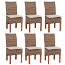 Esszimmerstuhl Var Korbgeflecht 6er-Set mit Sitzkissen Kubu-Rattan Bild 2