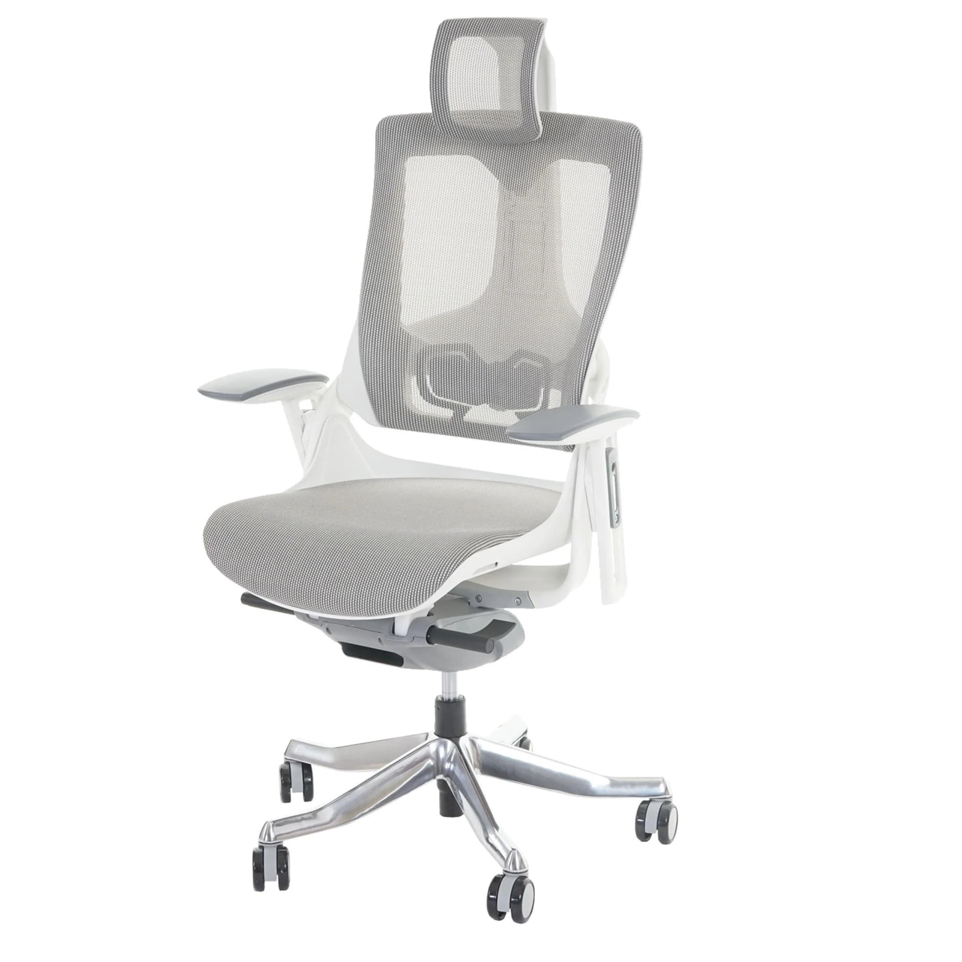 MERRYFAIR Adelaide Bürostuhl Weiß-Grau Ergonomisch Drehstuhl - Bild 2