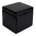 Hocker Sitzwürfel Aufbewahrungsbox Carrara Leder Kunstleder Schwarz Bild 2