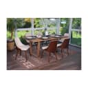 MCW 6er-Set Esszimmerstuhl Walnuss-Optik Bugholz Kunstleder Creme Bild 1