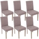 MCW 6er-Set Esszimmerstuhl Littau Grau Textil Eiche-Optik Bild 2