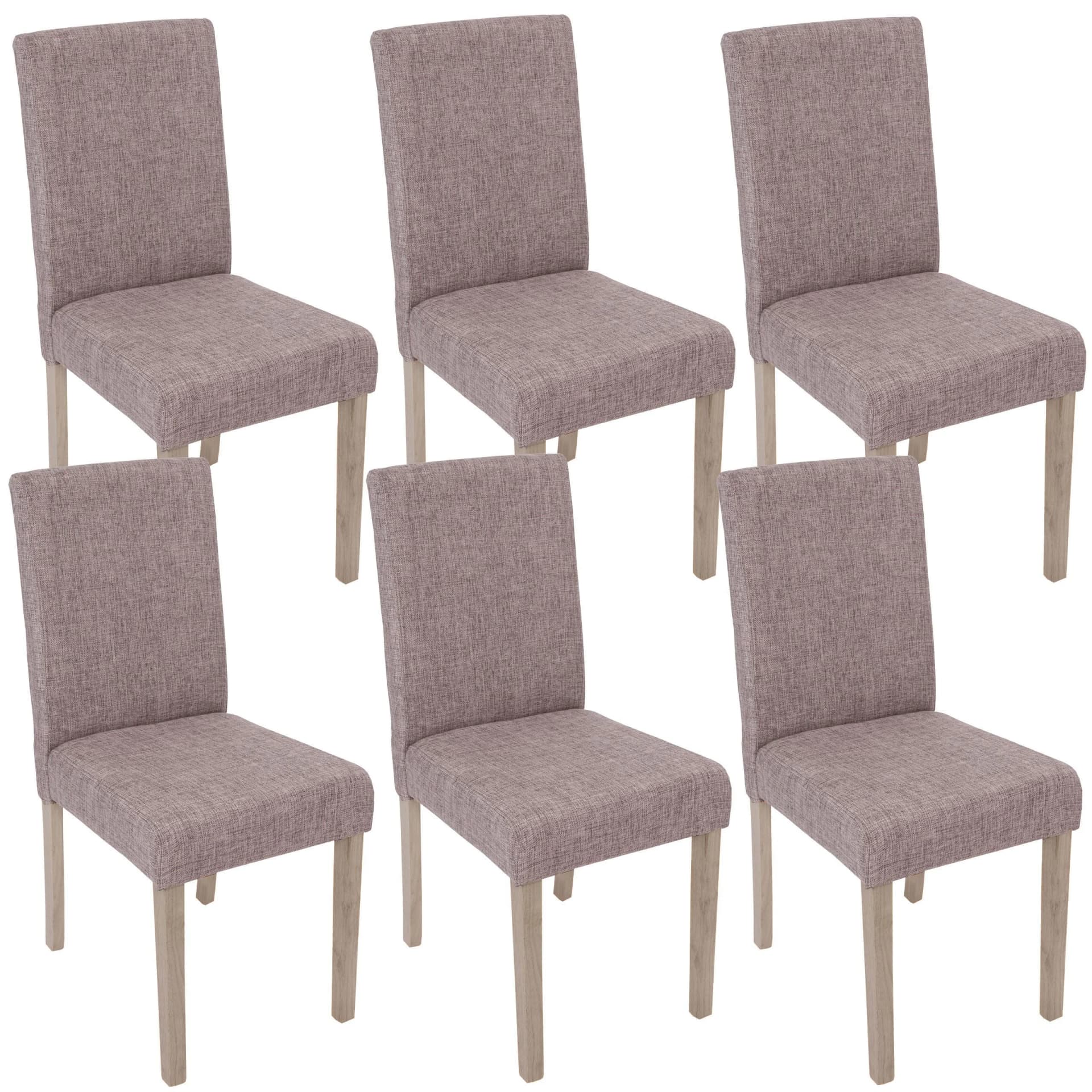 MCW 6er-Set Esszimmerstuhl Littau Grau Textil Eiche-Optik - Bild 2