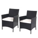 MCW 2er-Set Poly-Rattan Gartensessel Hamar Anthrazit Creme Kissen Bild 2