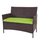 MCW Gartenbank Hamar Poly-Rattan Braun-meliert mit grünen Kissen Bild 2