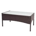 MCW Poly-Rattan Gartentisch Hamar Beistelltisch mit Glasplatte braun-meliert Bild 1