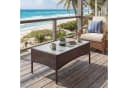 MCW Poly-Rattan Gartentisch Hamar Beistelltisch mit Glasplatte braun-meliert Bild 3