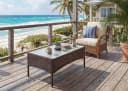 MCW Poly-Rattan Gartentisch Hamar Beistelltisch mit Glasplatte braun-meliert Bild 5