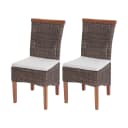 MCW 2er-Set Esszimmerstuhl Sinio Rattan mit Sitzkissen Bild 1