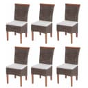 MCW 6er-Set Esszimmerstuhl Sinio Rattan mit Sitzkissen Bild 2