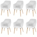 MCW 6er-Set Esszimmerstuhl Vaasa T381 Retro 50er Jahre Kunstleder Weiß Bild 2