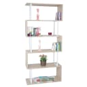 Bücherregal MCW-A27, Standregal Wohnregal 183x80cm Eiche-Optik Metall weiß Bild 1