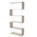 Bücherregal MCW-A27, Standregal Wohnregal 183x80cm Eiche-Optik Metall weiß Bild 2