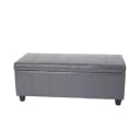 MCW Aufbewahrungs-Truhe Sitzbank Arezzo Grau Leder + Kunstleder Bild 1