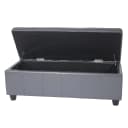 MCW Aufbewahrungs-Truhe Sitzbank Arezzo Grau Leder + Kunstleder Bild 2