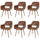 MCW 6er-Set Esszimmerstuhl Retro 50er Jahre Kunstleder Weiß Bild 2