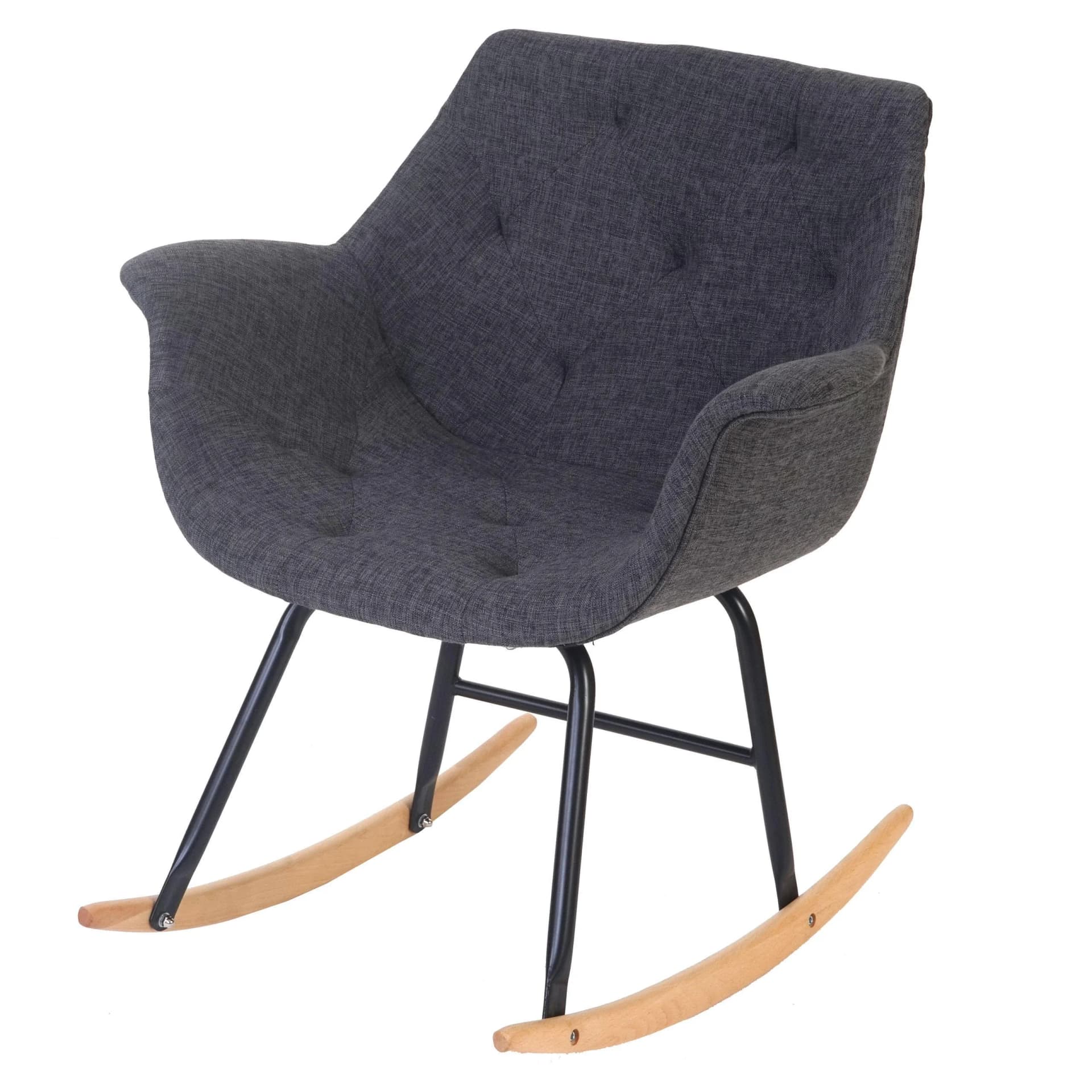 MCW Schaukelstuhl Vaasa T820 Schwingsessel Relaxsessel Textil Grau - Bild 2