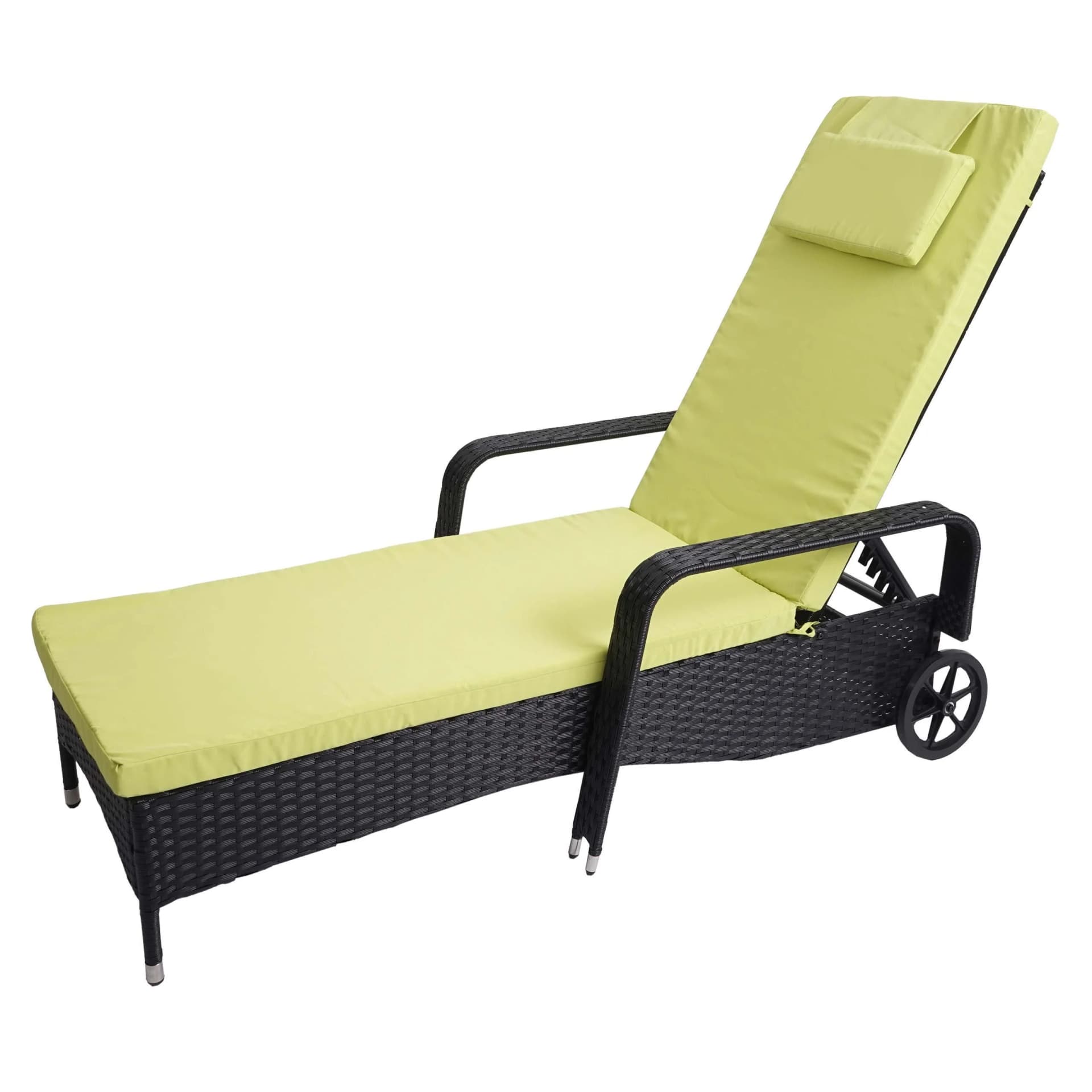 MCW Poly-Rattan Sonnenliege Cesena Alu Anthrazit Kissen Hellgrün - Bild 2