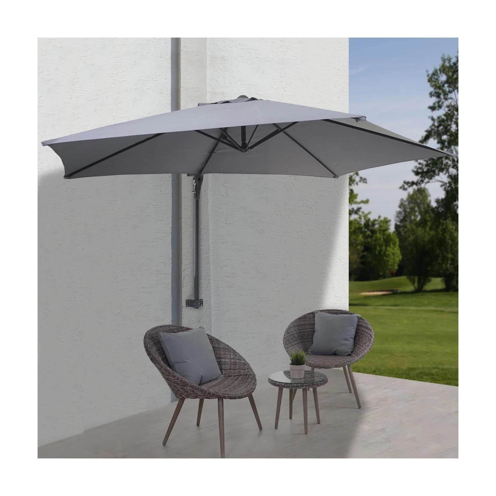 Wandschirm Acerra 3m Grau - Balkon- und Sonnenschutz
