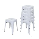 MCW 6er-Set Hocker Metall stapelbar weiß Industriedesign Bild 1