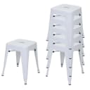 MCW 6er-Set Hocker Metall stapelbar weiß Industriedesign Bild 2