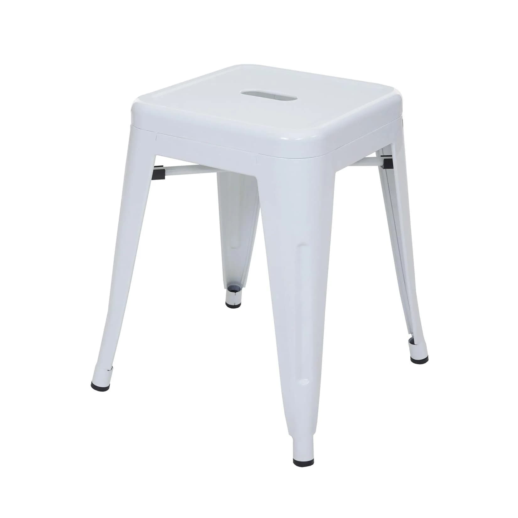 MCW Hocker MCW-A73 Metallhocker Weiß Industriedesign Stapelbar