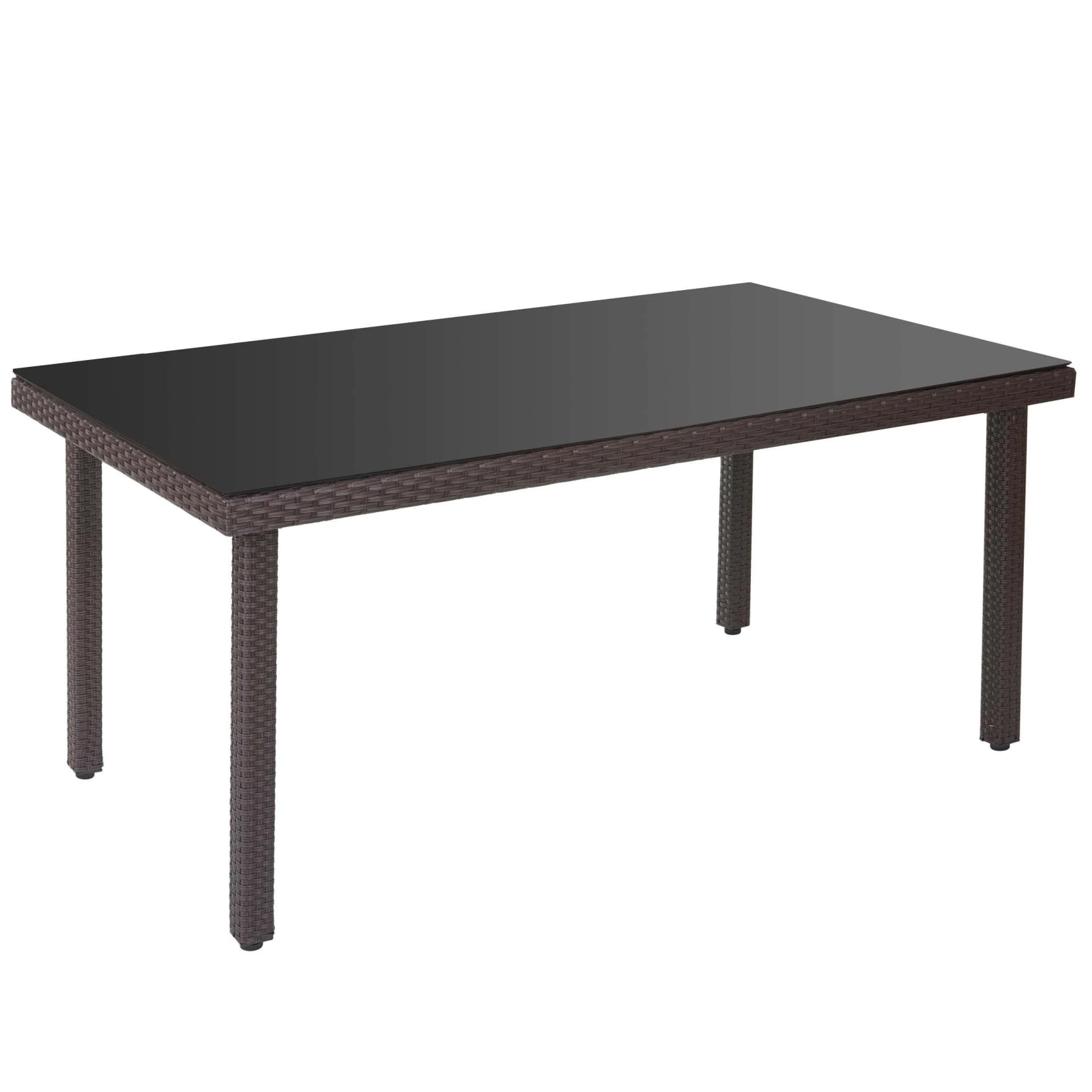 MCW Poly-Rattan Gartentisch Chieti mit Glasplatte Braun - Bild 2