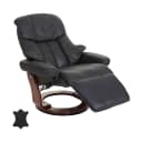 MCA Relaxsessel Windsor 2 Fernsehsessel Echtleder Schwarz Walnuss-Optik Bild 1