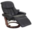 MCA Relaxsessel Windsor 2 Fernsehsessel Echtleder Schwarz Walnuss-Optik Bild 2