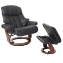 MCA Relaxsessel Windsor XXL TV-Sessel mit Hocker Schwarz Walnuss Bild 2