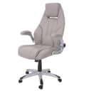 Bürostuhl MCW-A65 Chefsessel Drehstuhl Kunstleder taupe-grau MVG-zertifiziert Bild 2