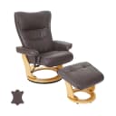MCA Relaxsessel Edmonton mit Hocker - Echtleder braun Bild 1