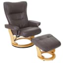 MCA Relaxsessel Edmonton mit Hocker - Echtleder braun Bild 2