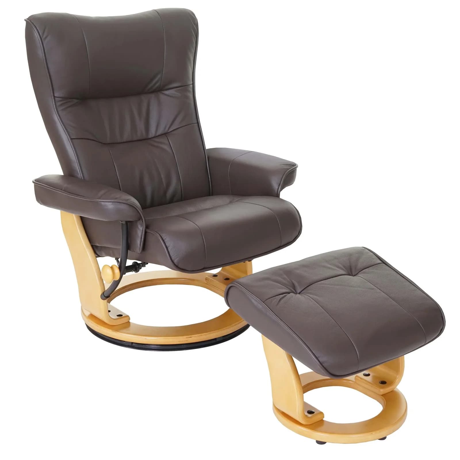 MCA Relaxsessel Edmonton mit Hocker - Echtleder braun - Bild 2