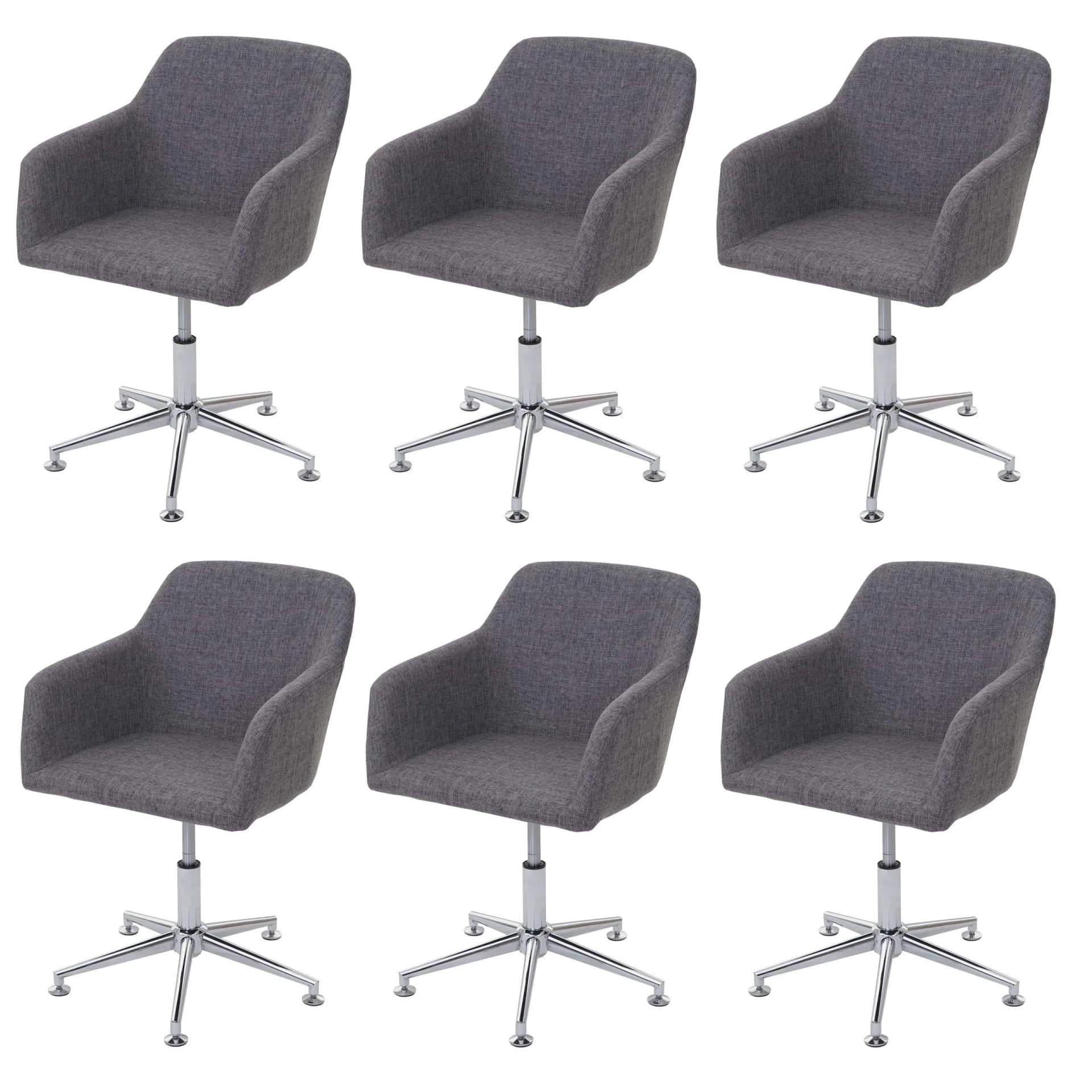 MCW 6er-Set Esszimmerstuhl Grau Höhenverstellbar Textil - Bild 2